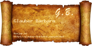Glauber Barbara névjegykártya